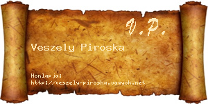 Veszely Piroska névjegykártya